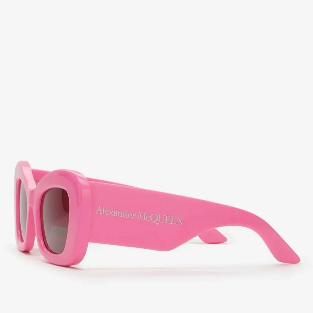 New! Alexander McQueen Vibrant Pink Sunglasses, AM0434S 004, Authentic